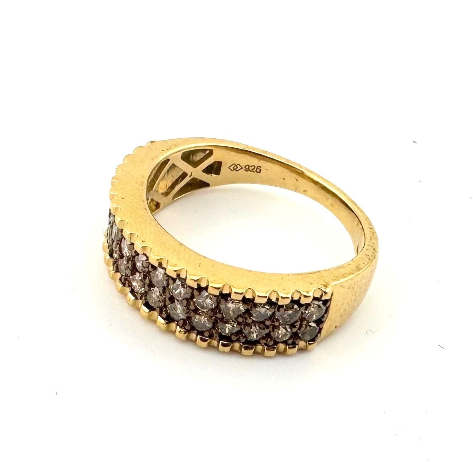 Other Beautiful 3/4 Ct Diamond 2 row Anniversary Ring 14kt Gold Ov Size ONE SIZE - 12 Thumbnail