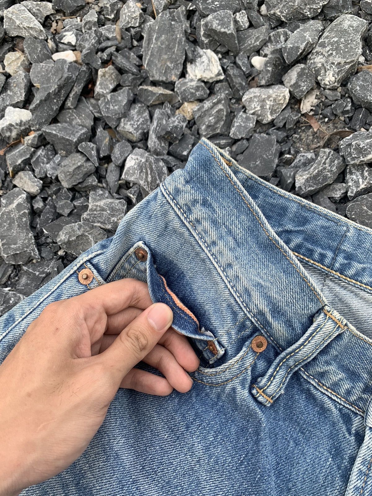 Kapital VINTAGE BLUE BLUE INDIGO SELVEDGE JAPANESE DISTRESSED DENIM Size US 28 / EU 44 - 10 Thumbnail