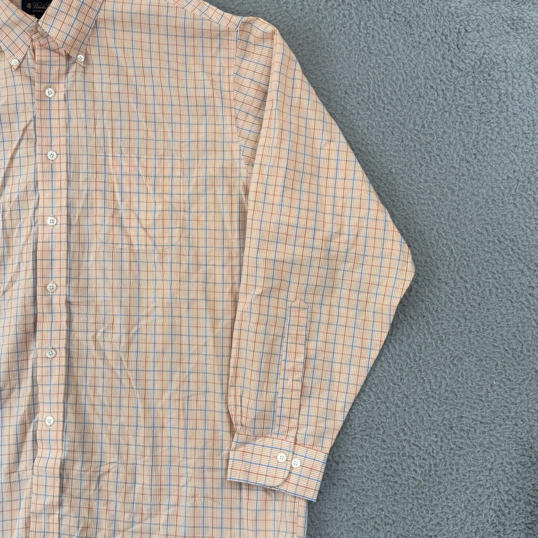 Brooks Brothers Brooks Brothers Shirt Mens 2XL Orange Check Long Sleeve Dress Shirt Size US XXL / EU 58 / 5 - 5 Thumbnail