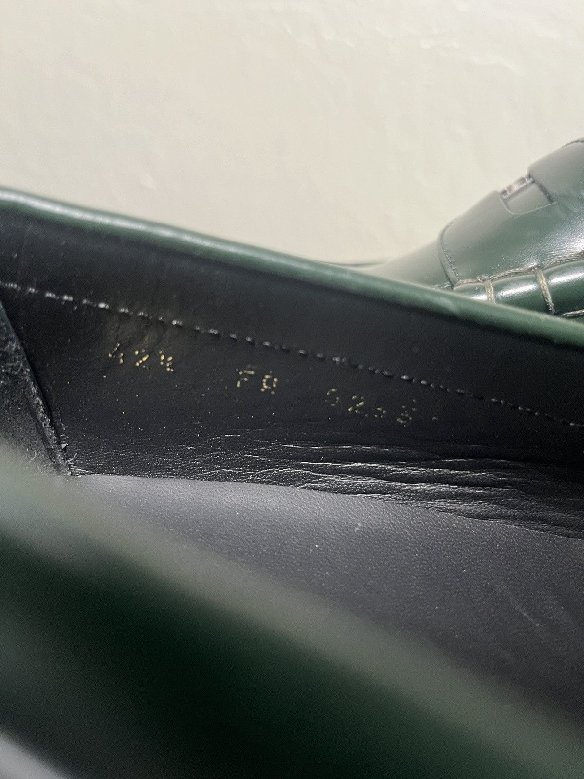 Celine × Hedi Slimane Celine Polished Bull Penny Loafers Green Chunky Leather Size US 9.5 / EU 42-43 - 10 Thumbnail