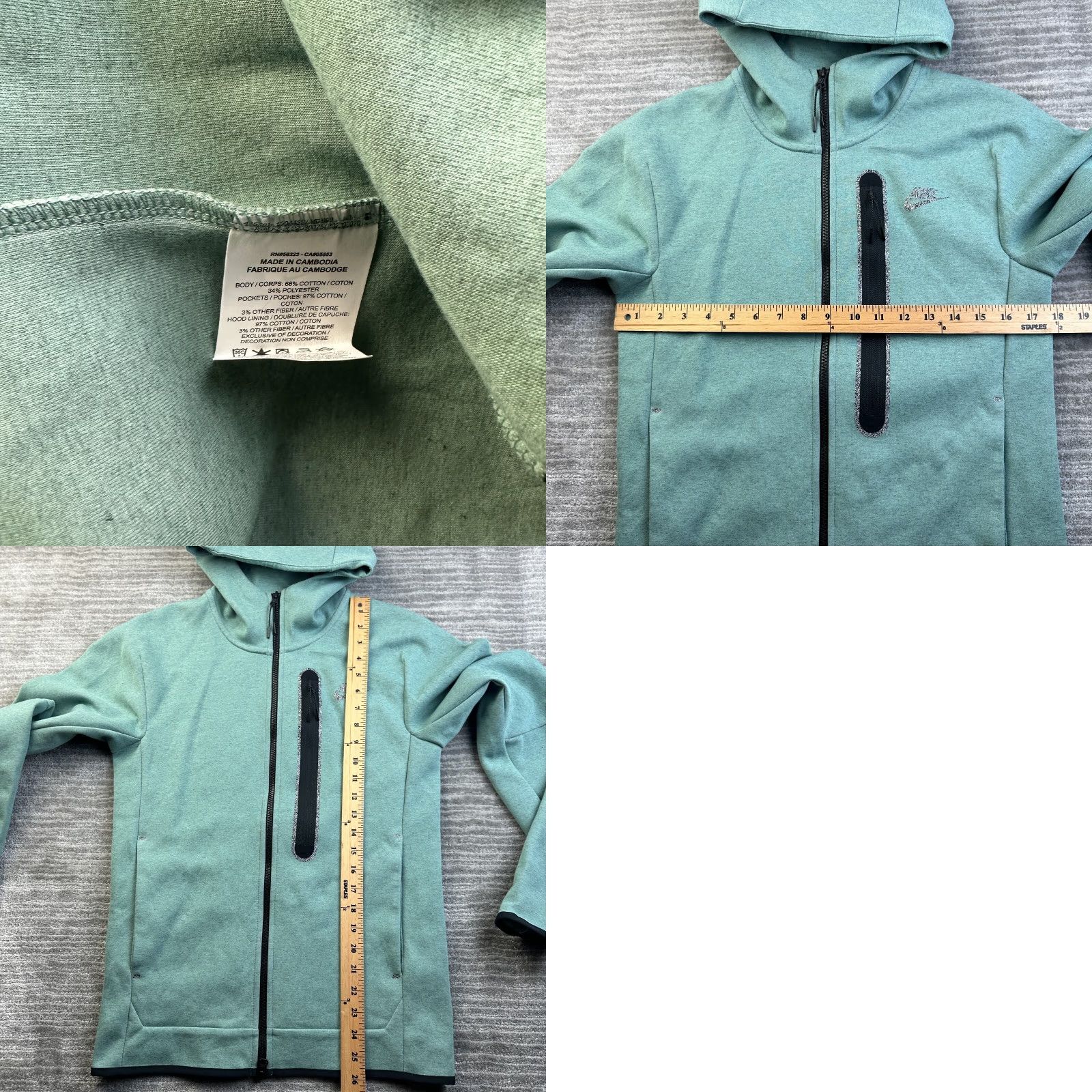 Nike Nike Tech Fleece Jacket Mens XS Green Pockets Hoodie Sweatshirt Size US XS / EU 42 / 0 - 8 Thumbnail