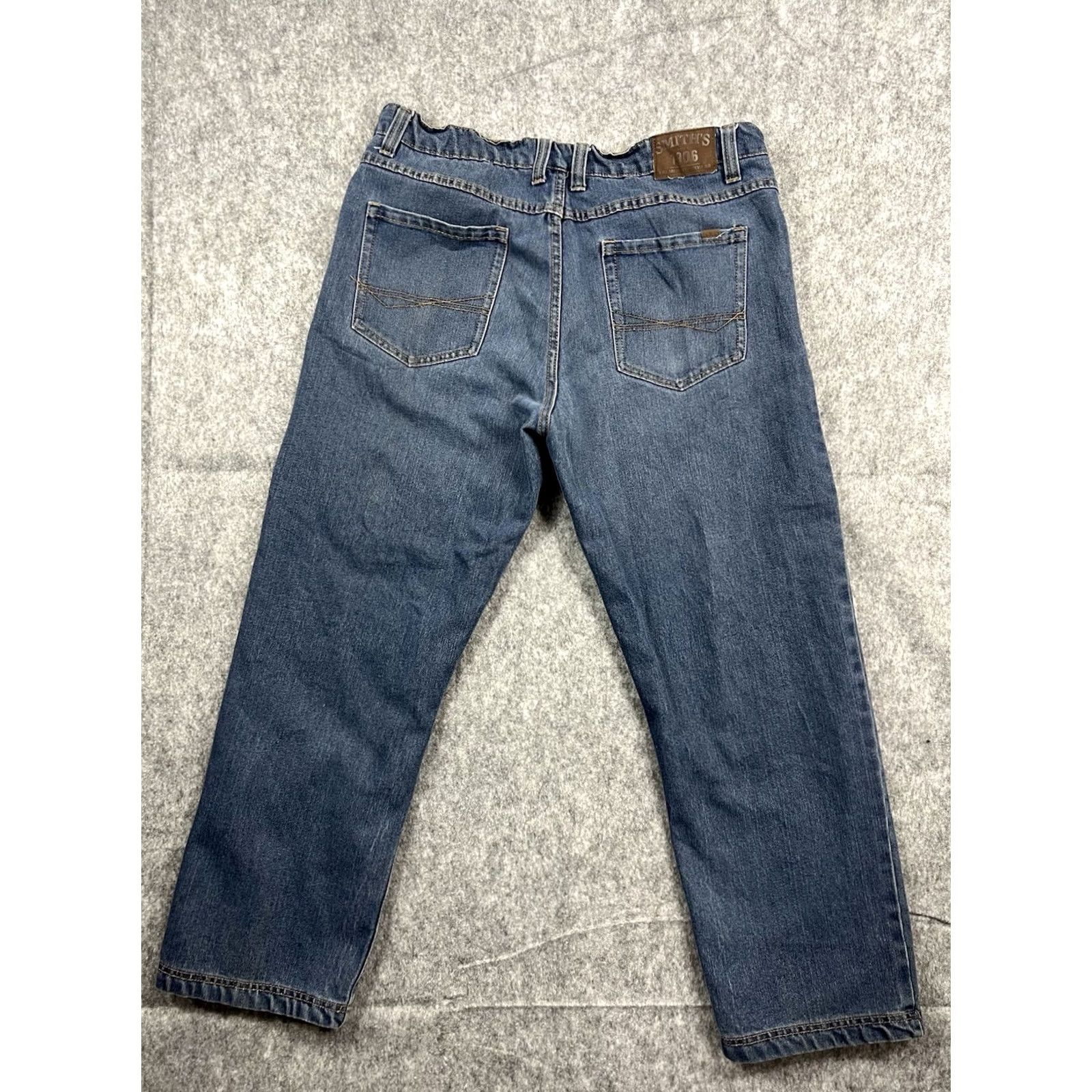 Vintage Smiths Workwear Jeans Stretch Relaxed Fit Blue Medium Wash 38x30 Mens Regular 5-Pocket Denim Straight Zip Size US 38 / EU 54 - 4 Thumbnail