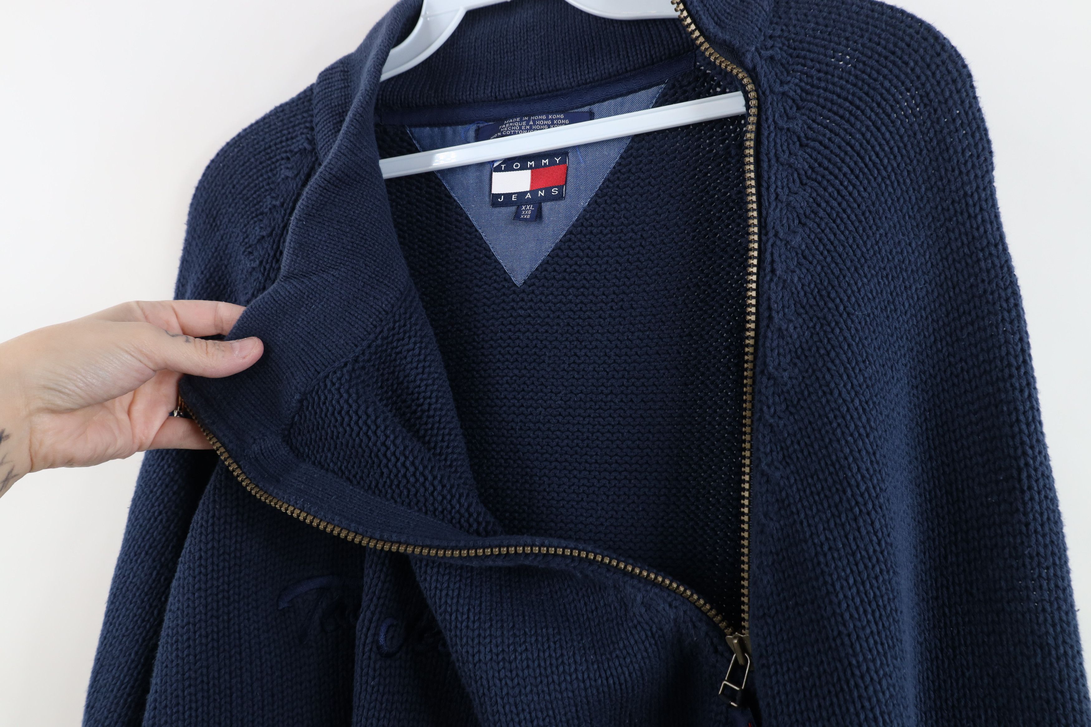 Tommy Hilfiger Vintage 90s Tommy Hilfiger Spell Heavy Knit Half Zip Sweater Size US XXL / EU 58 / 5 - 7 Thumbnail