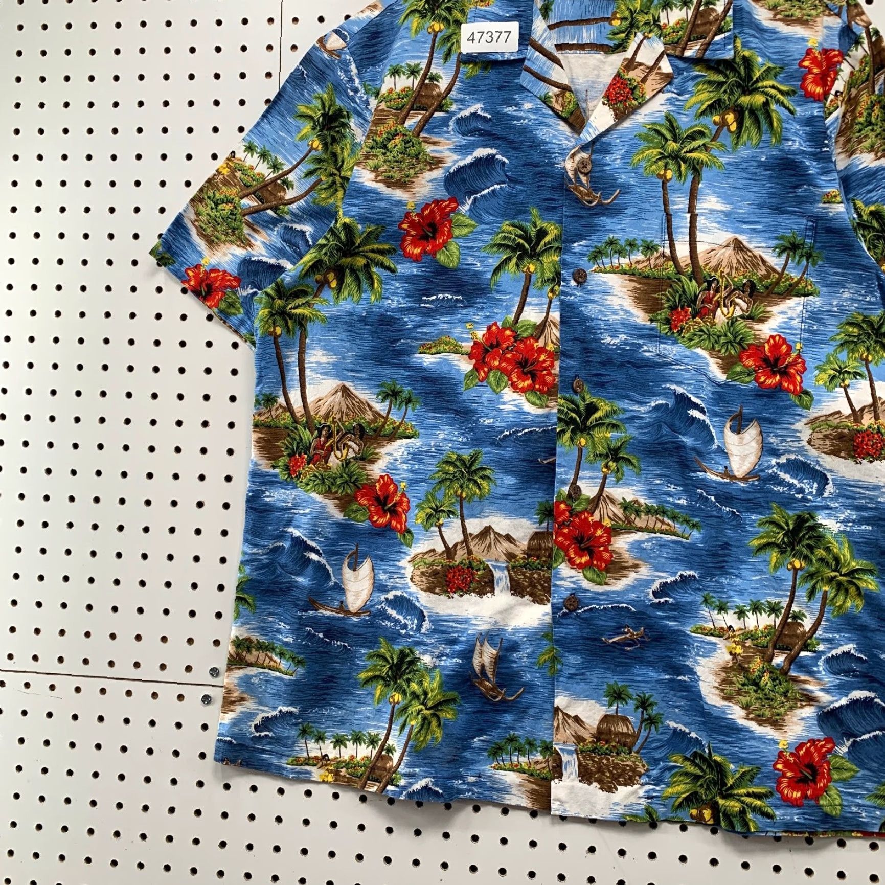 ALOHAS Vintage RJC Aloha Hawaiian Button Shirt Mens XL Blue Island Beach Trees USA Rare Shirt Size US XL / EU 56 / 4 - 6 Thumbnail