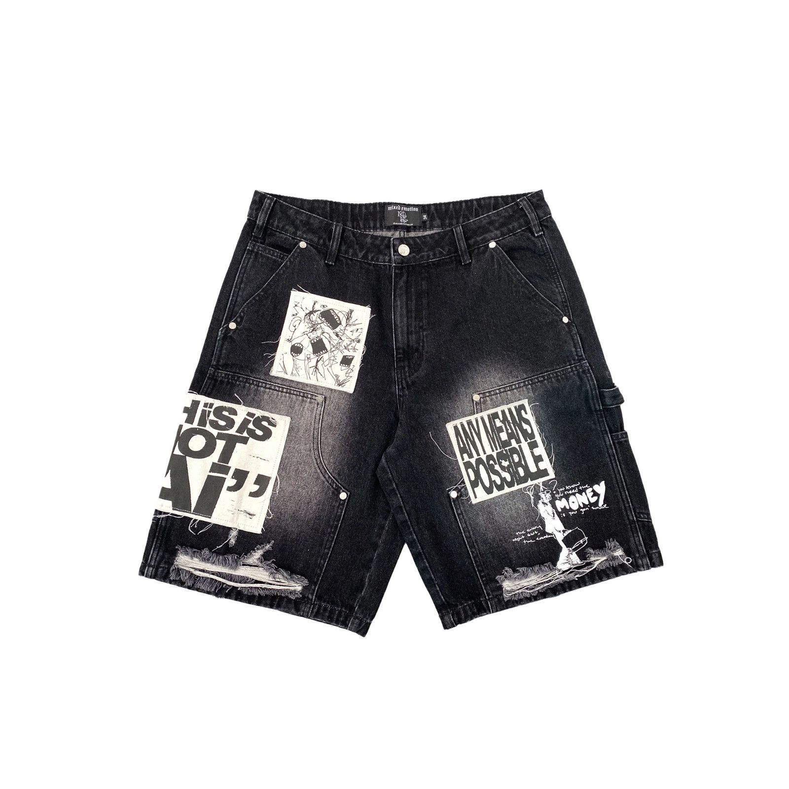 Other Mixed Emotions 'AI' Black Jean Shorts Size US 36 / EU 52 - 1 Preview