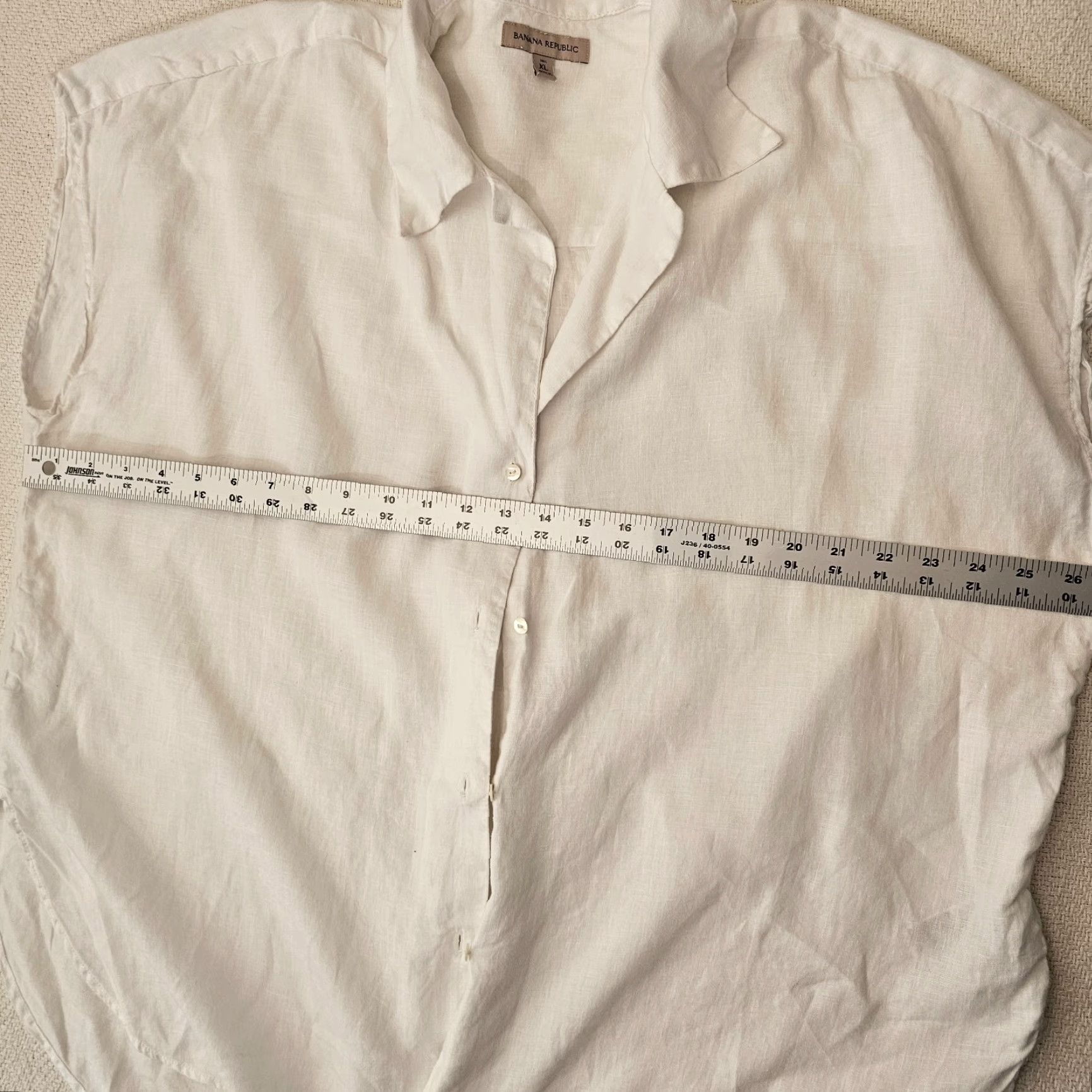 Banana Republic VINTAGE Banana Republic Women’s Sleeveless Button-Up Shirt XL Tall White Linen Spring Summer Casual Workwear Size XL / US 12-14 / IT 48-50 - 5 Thumbnail