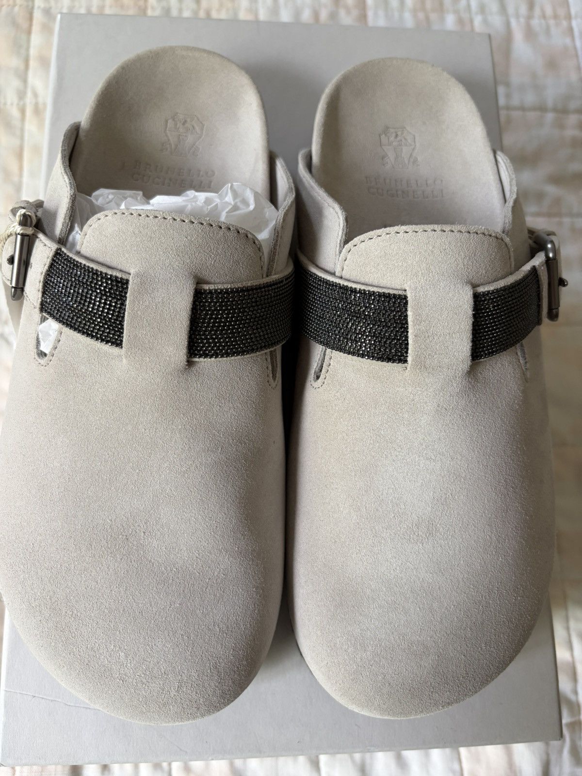 Brunello Cucinelli Brunello Cucinelli Suede Monili Chain Mule NWT Box EU 36 Size US 6 / IT 36 - 4 Thumbnail