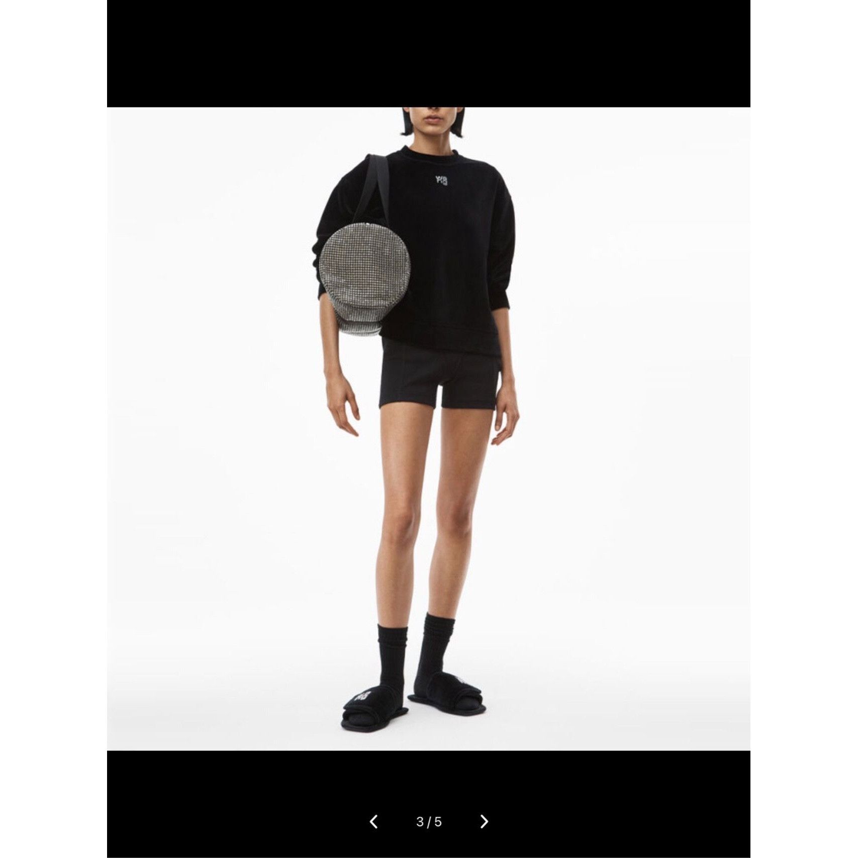 Alexander Wang Alexander Wang.T Black Velvet Long-Sleeve Logo Embroidered S Size M / US 6-8 / IT 42-44 - 7 Thumbnail