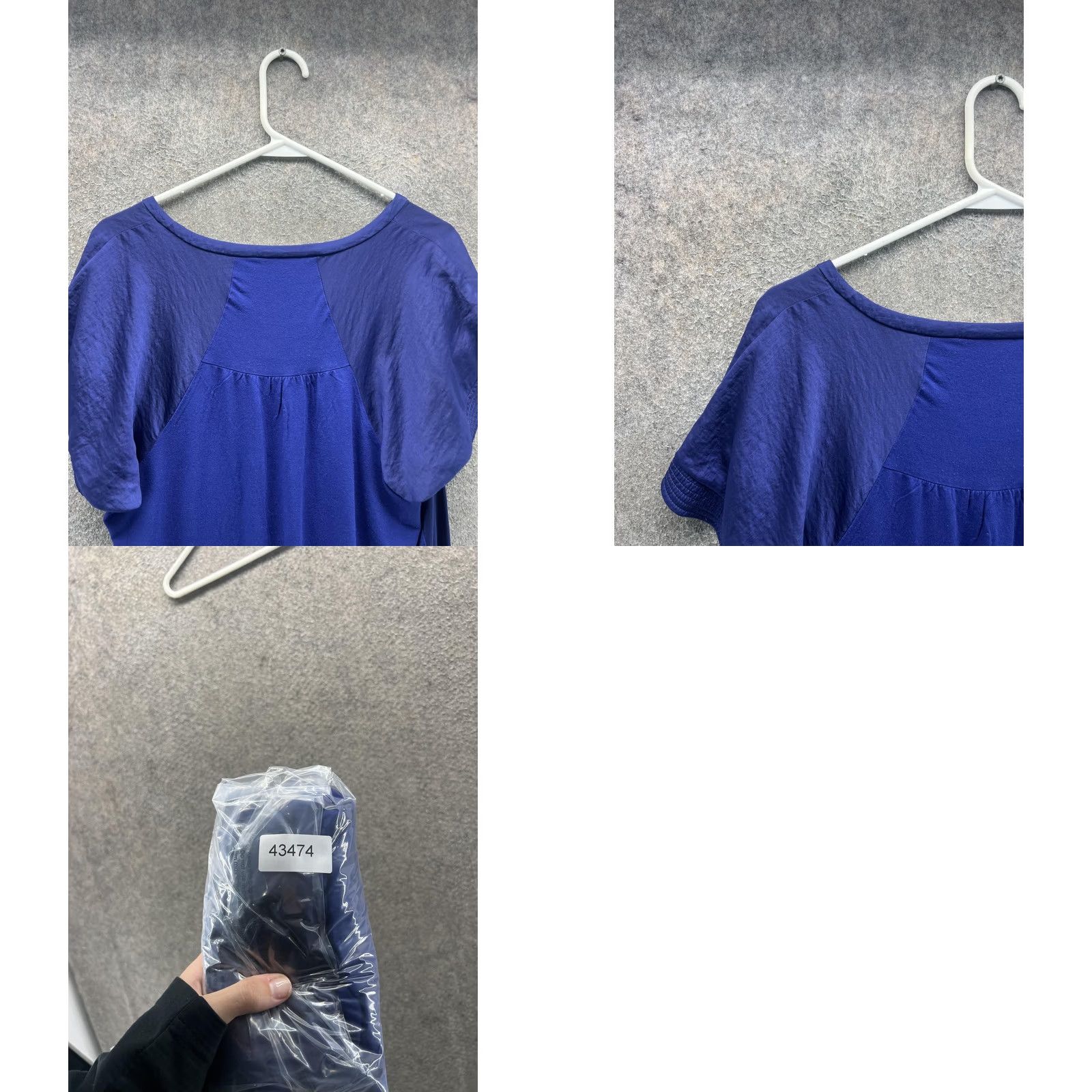 Vintage Chico's Blouse Tunic Womens 1 Blue V-Neck Short Sleeve Lined High Low Top Shirt Casual Summer Womens Size XS / US 0-2 / IT 36-38 - 8 Thumbnail
