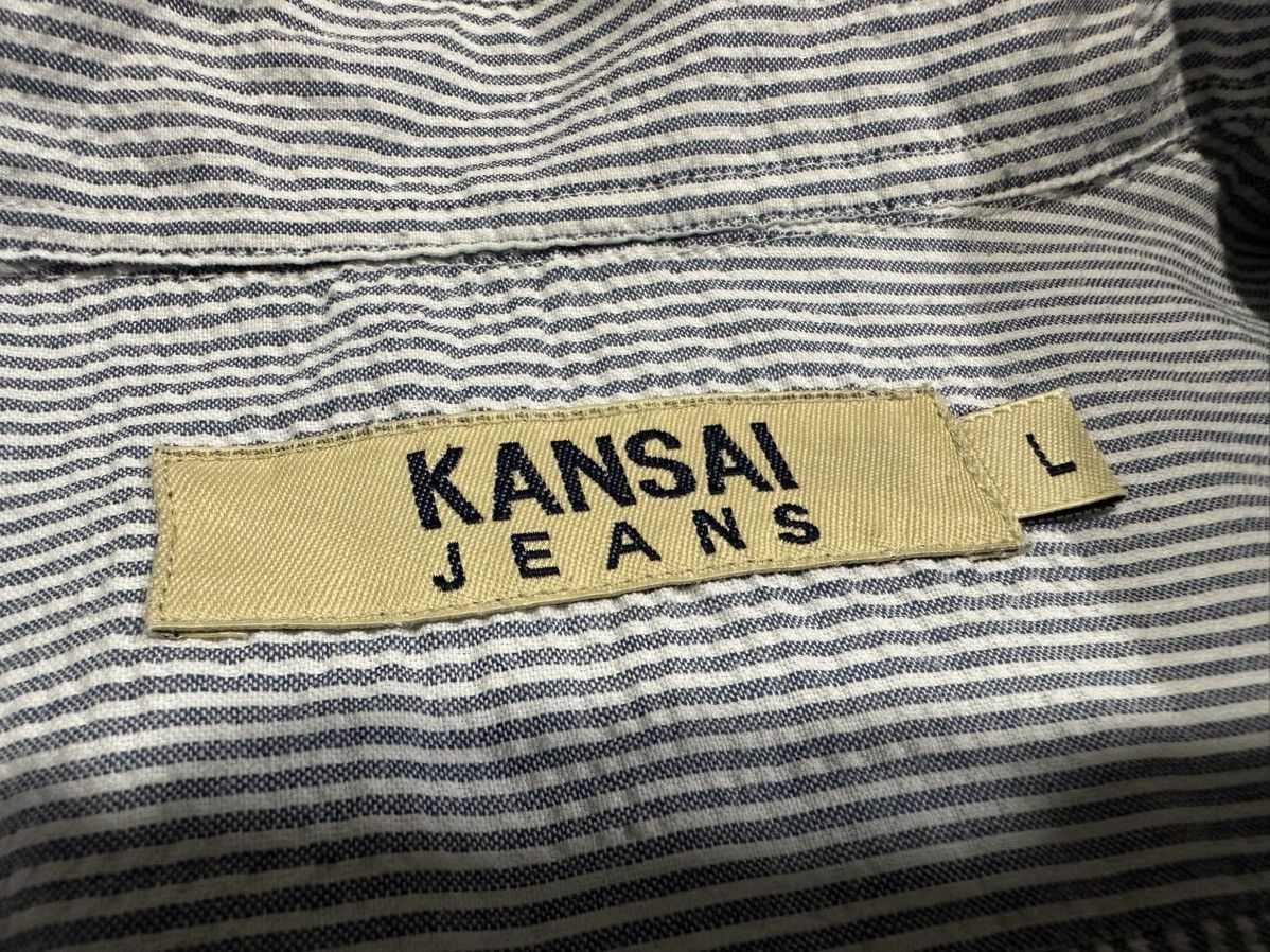 Japanese Brand 🔥Rare Vintage Kansai Yamamoto Striped Shirt Short Sleeve Size US L / EU 52-54 / 3 - 4 Thumbnail
