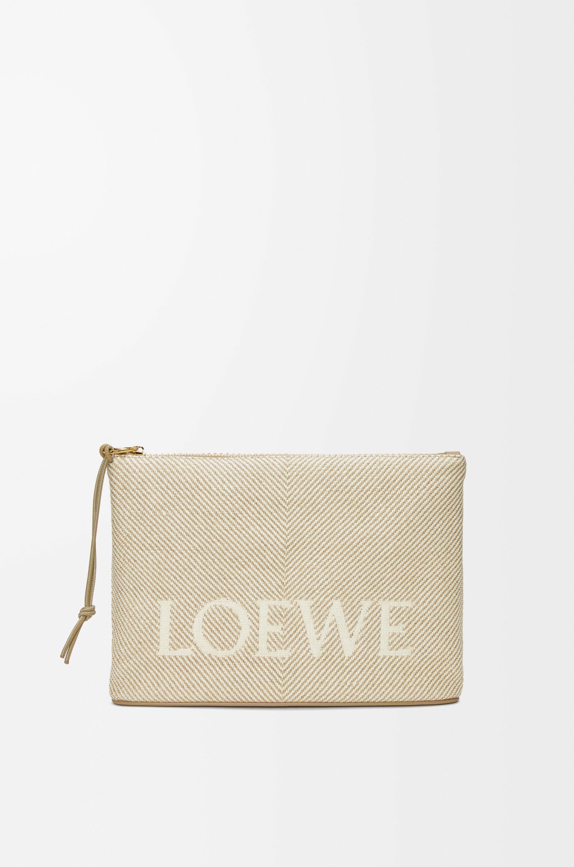 Loewe o1in1g0426 Size: OS / Oblong Pouch in Ecru Size ONE SIZE - 1 Thumbnail