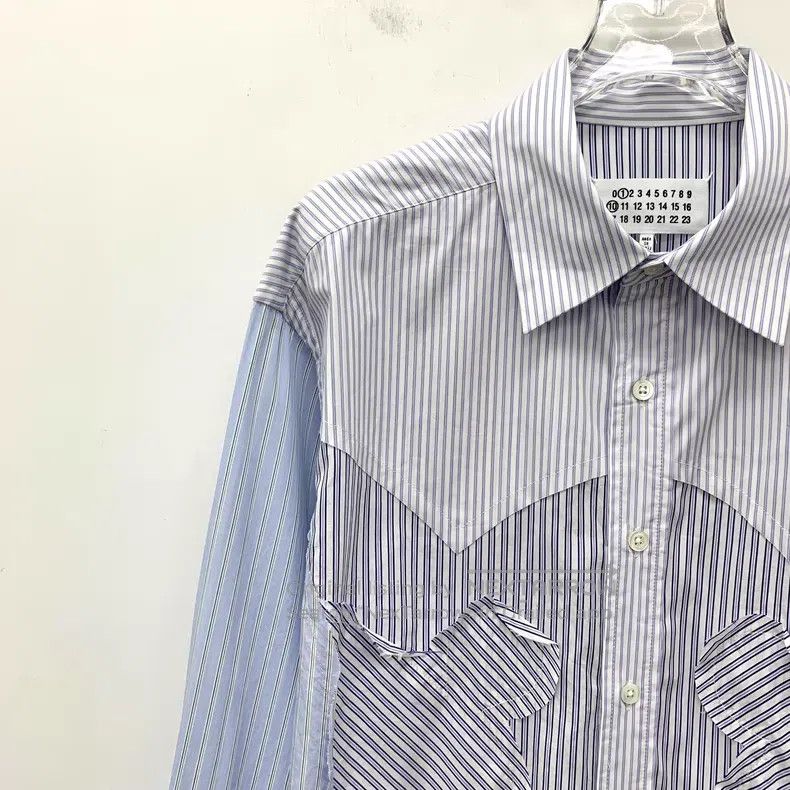 Maison Margiela Maison Margiela Size 39 Light blue striped cotton lapel sin Size XS / US 0-2 / IT 36-38 - 3 Thumbnail
