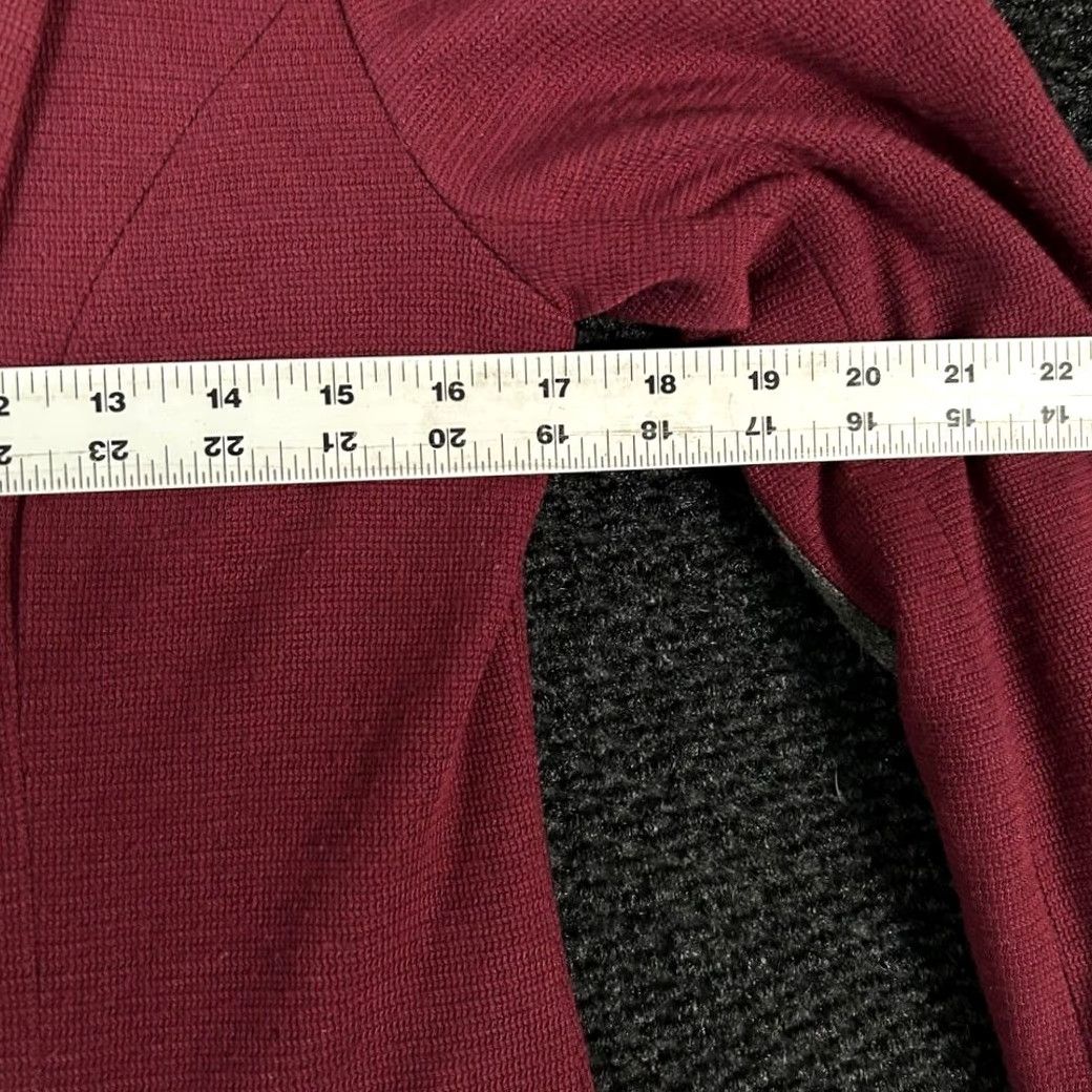 Vintage 41 Hawthorne Burgundy Textured Knit Blazer Jacket S 1 Button Elbow Patches Red Mens Women’s? Size 36R - 7 Thumbnail