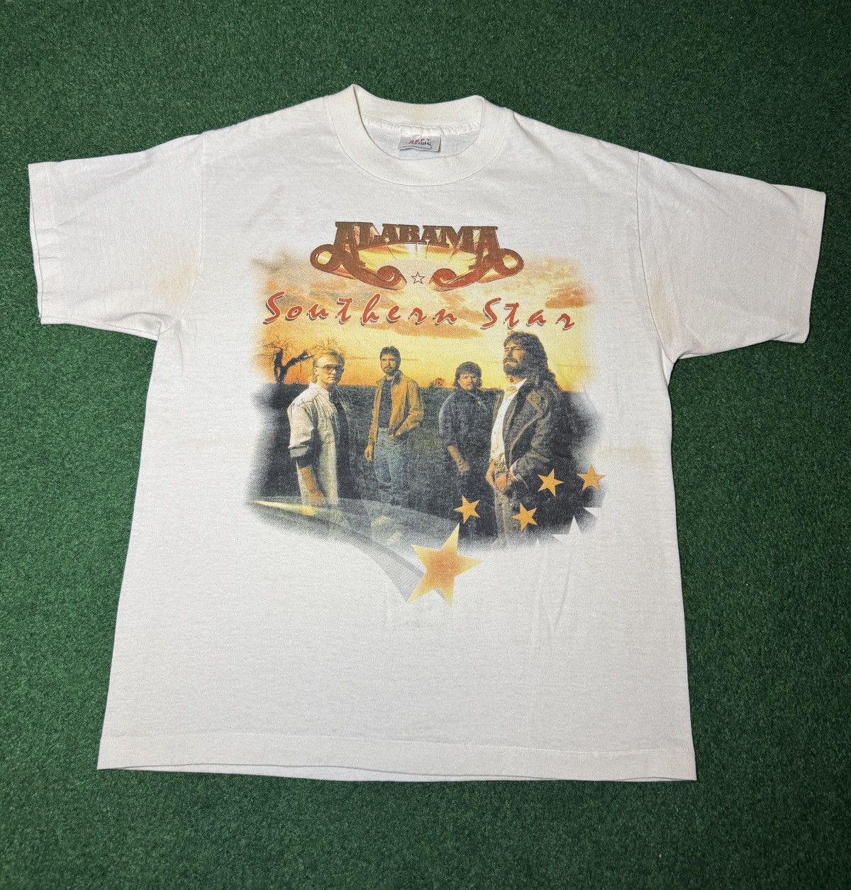 TEE JAYS Vtg 90s Alabama Southern Stars Rock Concert Band T Shirt Size US M / EU 48-50 / 2 - 1 Thumbnail