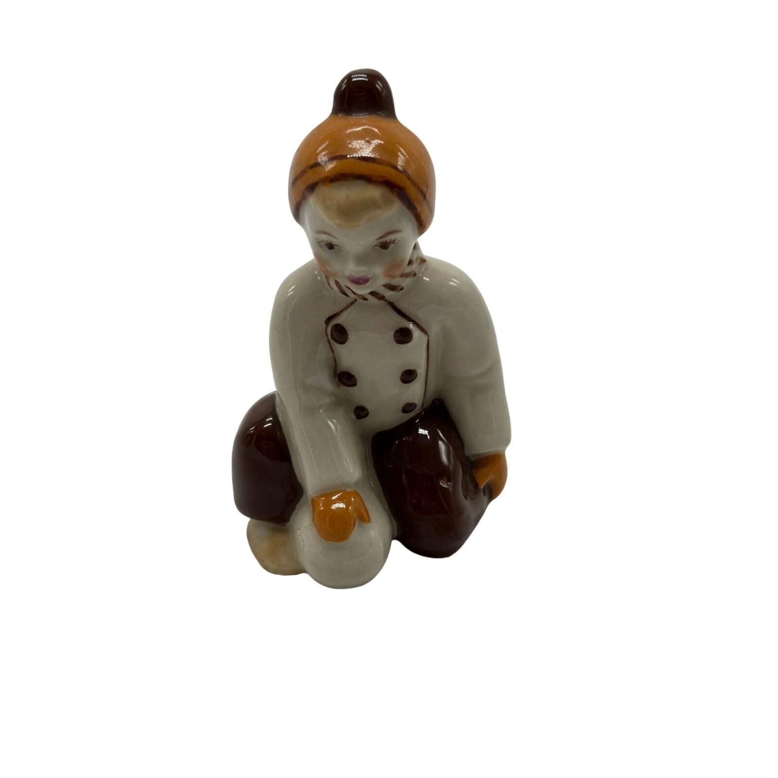 Unknown London Vintage Snowball Boy Figurine Christmas Decoration 4" Size ONE SIZE - 1 Thumbnail