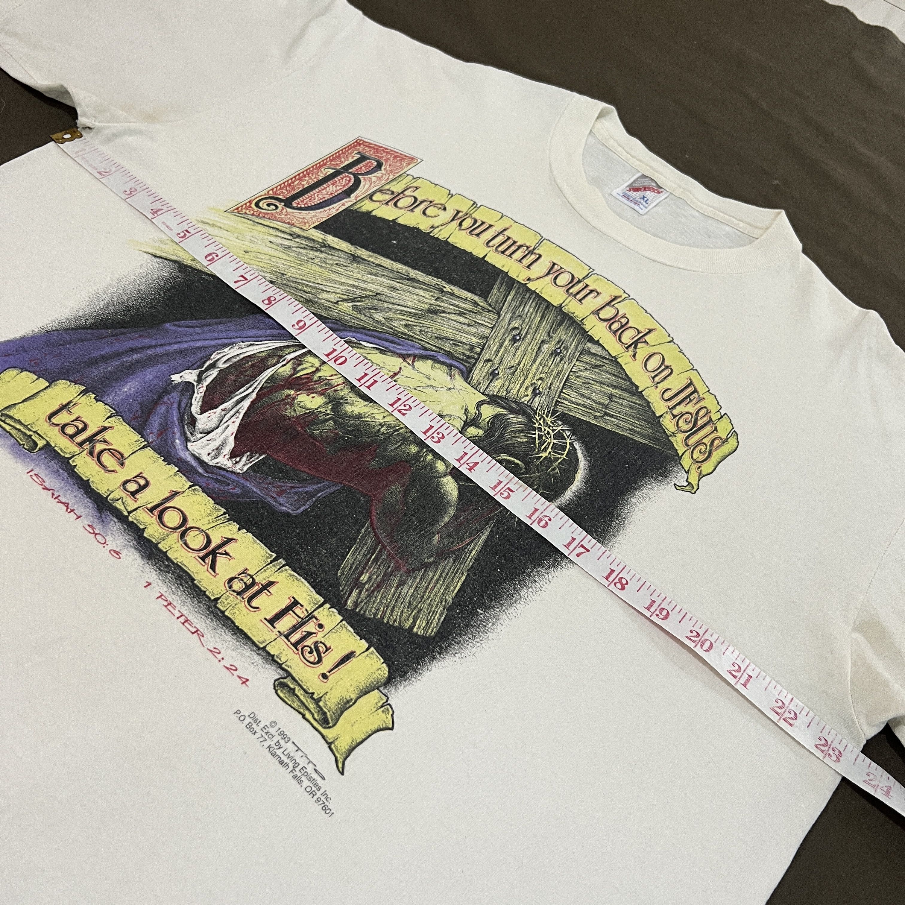 Vintage Vintage 90s Before You Turn Your Back On Jesus God Tee XL Size US XL / EU 56 / 4 - 10 Thumbnail