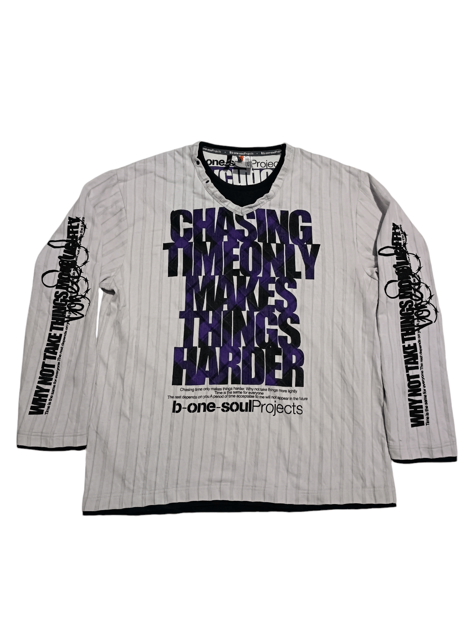 Japanese Brand × Vintage Vintage Y2K Poem Double Layer Long Sleeve T-shirt Size US XL / EU 56 / 4 - 1 Thumbnail