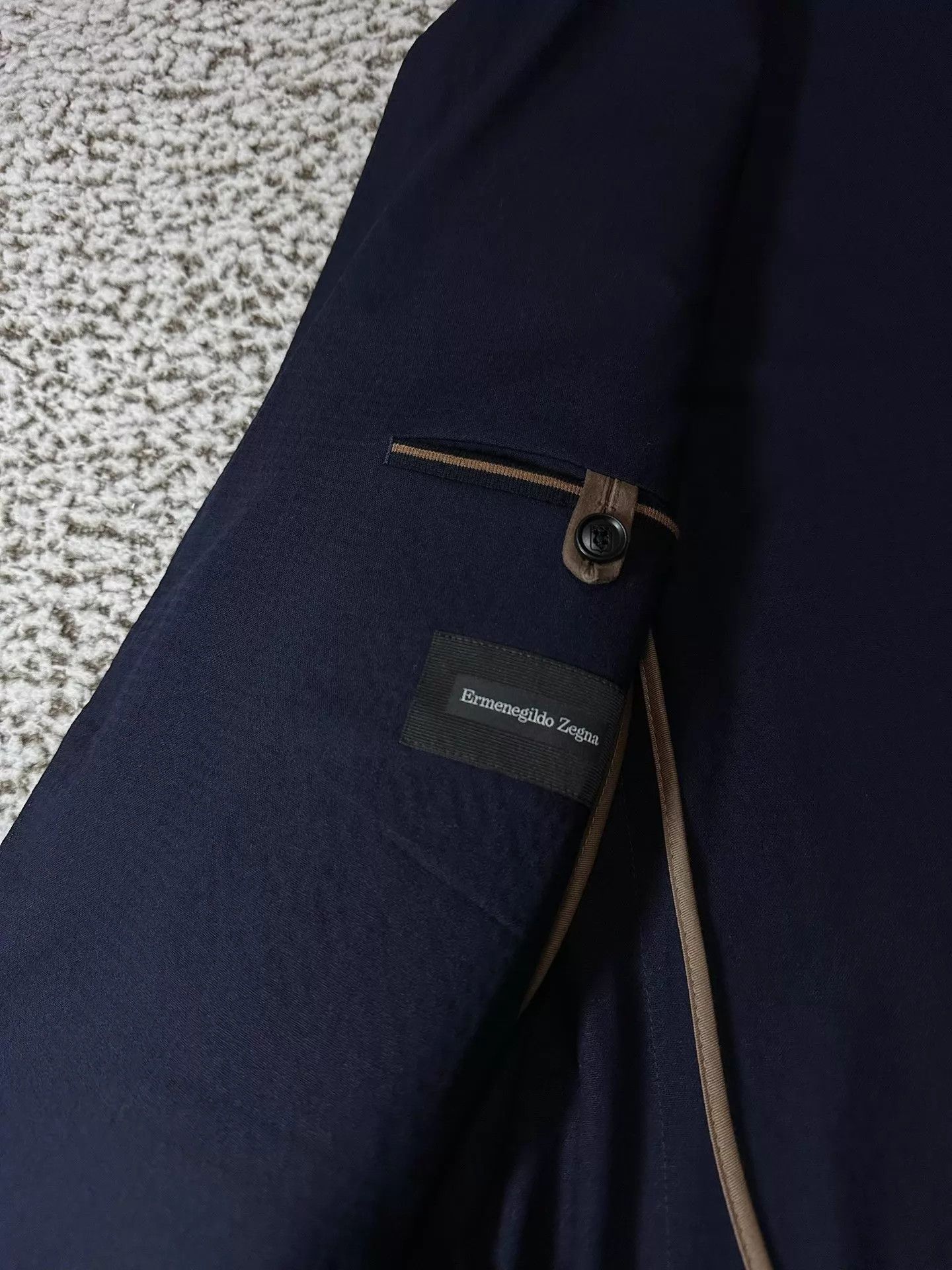 Ermenegildo Zegna Zegna Seersucker Wool-Silk-Linen Blazer Navy 54 Size 54R - 4 Thumbnail
