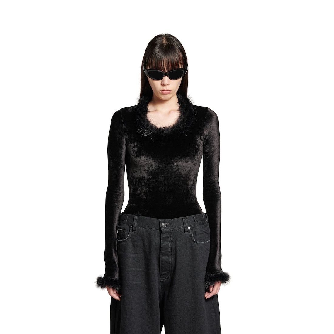 Balenciaga o1srvl11e0426 Stretch Top in Black Size M / US 6-8 / IT 42-44 - 5 Thumbnail
