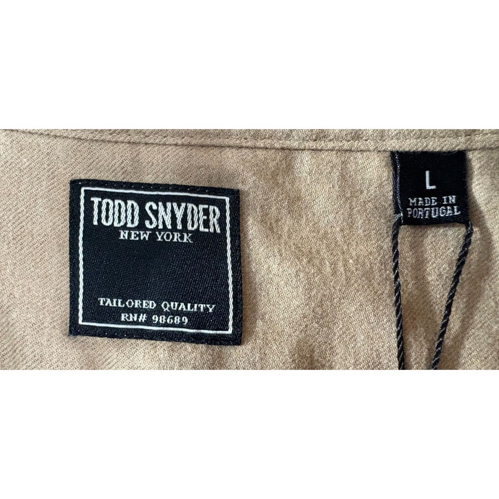 Todd Snyder Todd Snyder Band Collar flannel Shirt size L color beige NWT Size US L / EU 52-54 / 3 - 2 Thumbnail