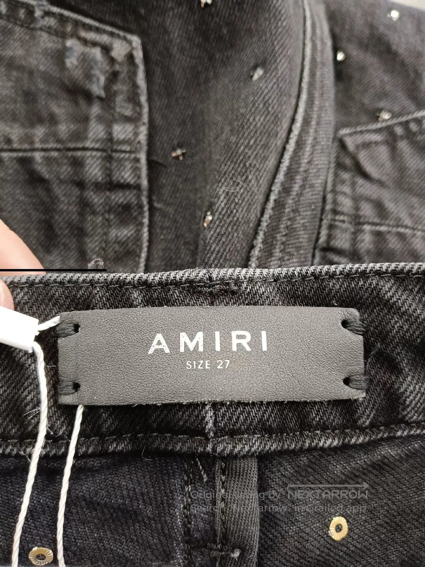 Amiri amiri distressed denim pants with rhinestones. Size US 27 - 3 Thumbnail