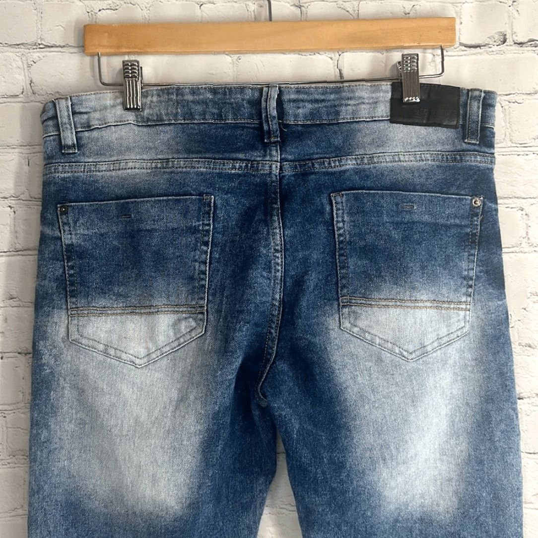 Southpole South Pole Men's Stretch Biker Denim Skinny Jeans 36 X 30 Blue Size US 36 / EU 52 - 3 Thumbnail