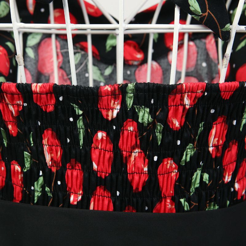 Other Cherry Print Vintage Style Backless Dress Size L / US 10 / IT 46 - 8 Thumbnail