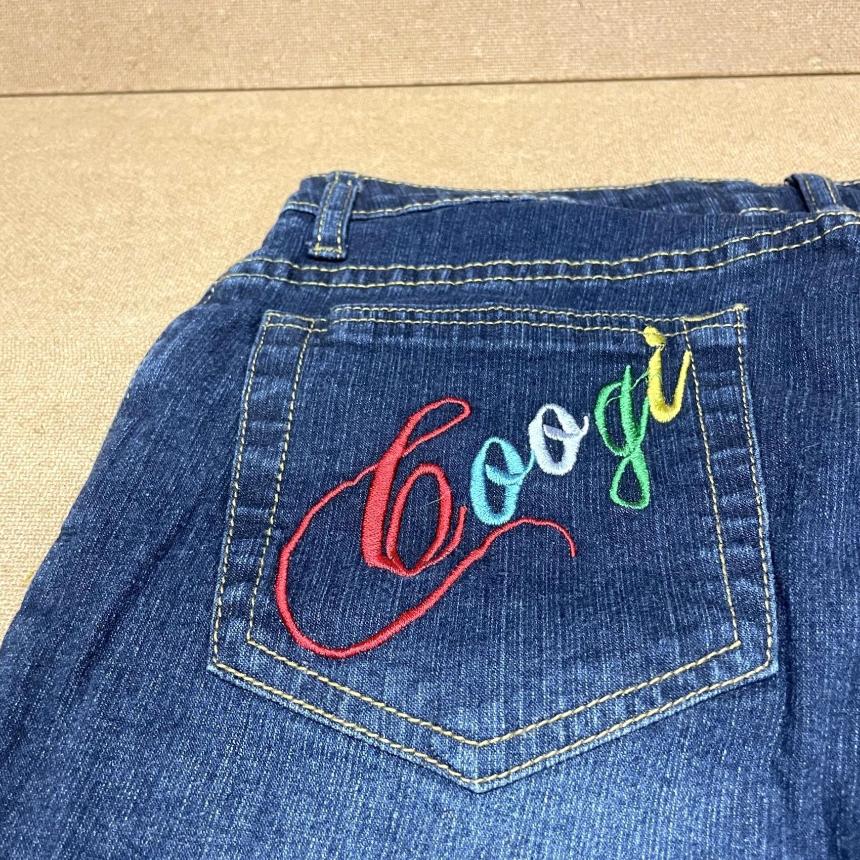 Coogi VINTAGE COOGI Jeans Womens 9/10 Dark Wash Embroidered Butterfly Stretch Split Hem Scroll Size 30" / US 8 / IT 44 - 2 Thumbnail