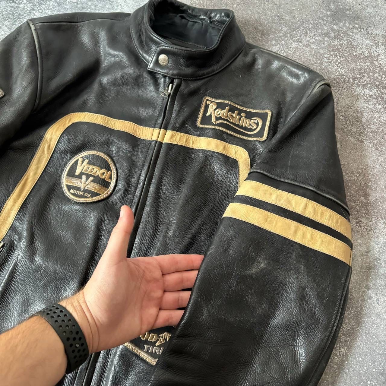 Redskins Vintage Racing Faded Leather Jacket