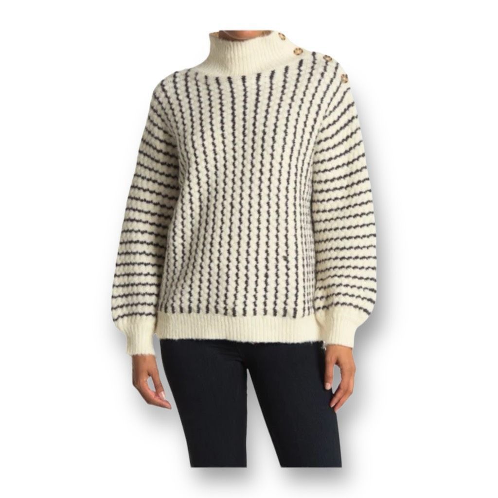FRNCH Frnch Button Mock Neck Sweater Size Small Medium Size M / US 6-8 / IT 42-44 - 1 Thumbnail