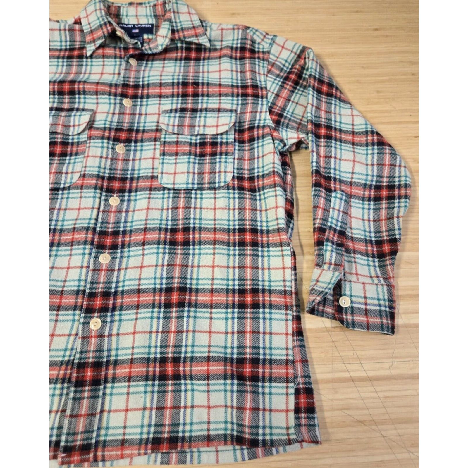 Polo Ralph Lauren VINTAGE Ralph Lauren Polo SPORT Green Tartan Plaid Shirt Blouse Long Sleeve Size 6 Womens Size M / US 6-8 / IT 42-44 - 2 Thumbnail