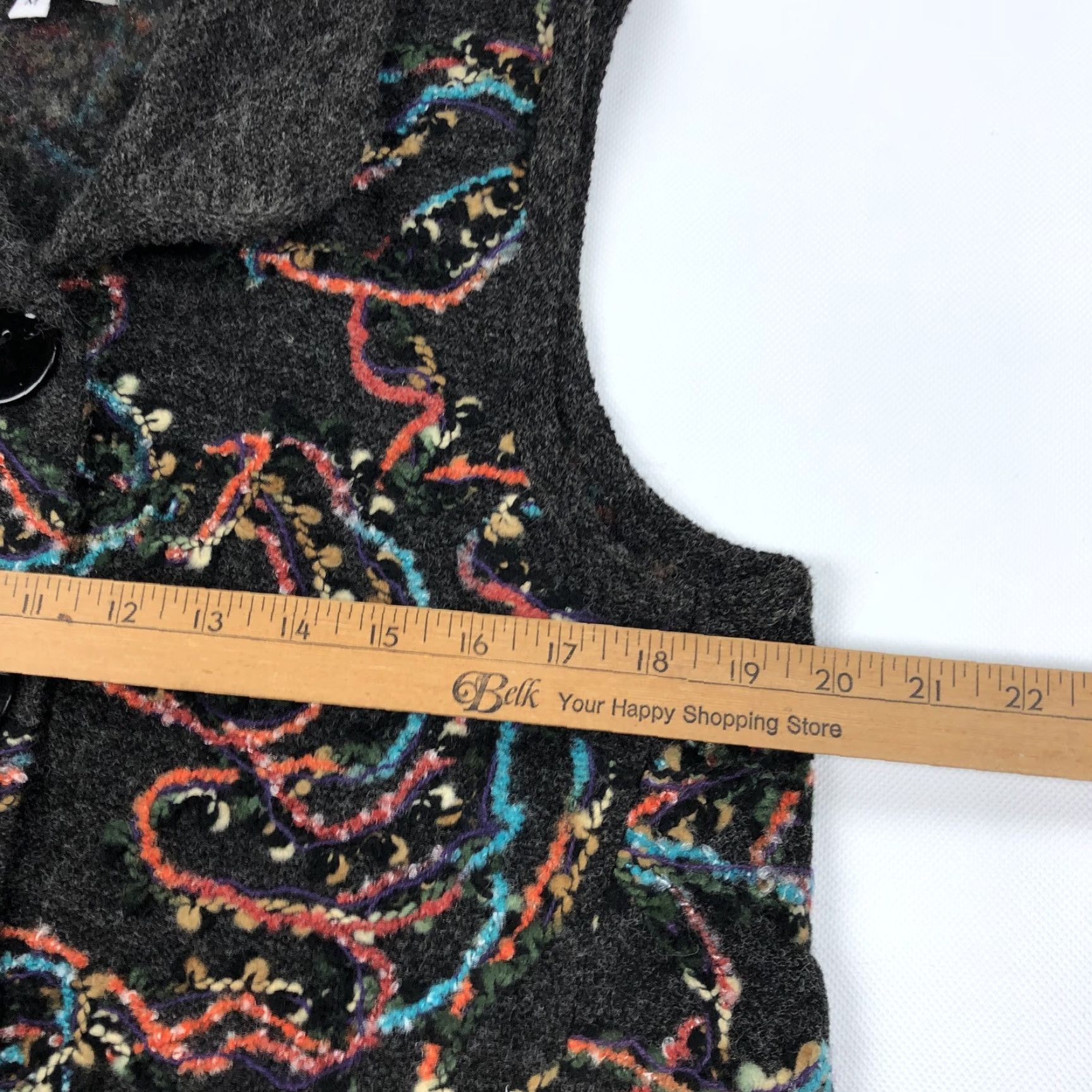 Habitat Habitat Women's M Gray Multi-Color Textured Knit Button Front Vest Sleeveless Size M / US 6-8 / IT 42-44 - 4 Thumbnail