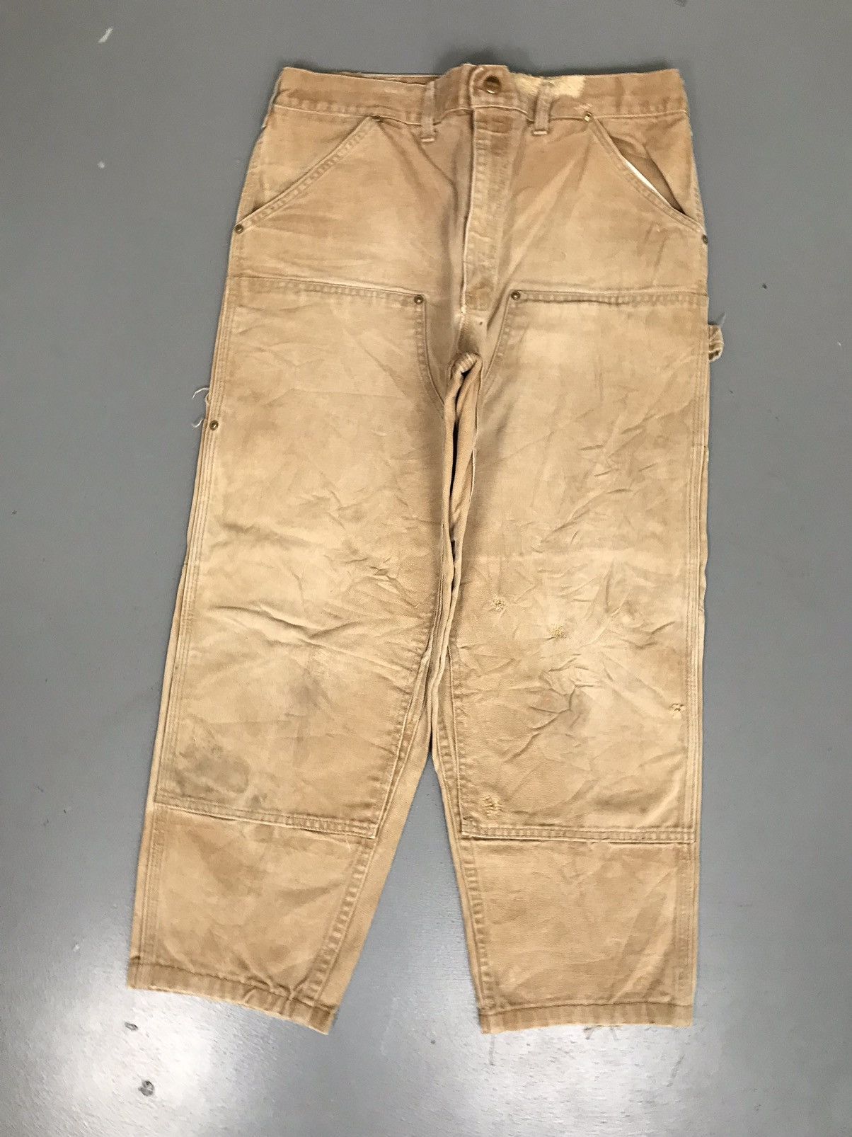 image of 90's Vintage Carhartt Double Knee Denim in Beige, Men's (Size 34)