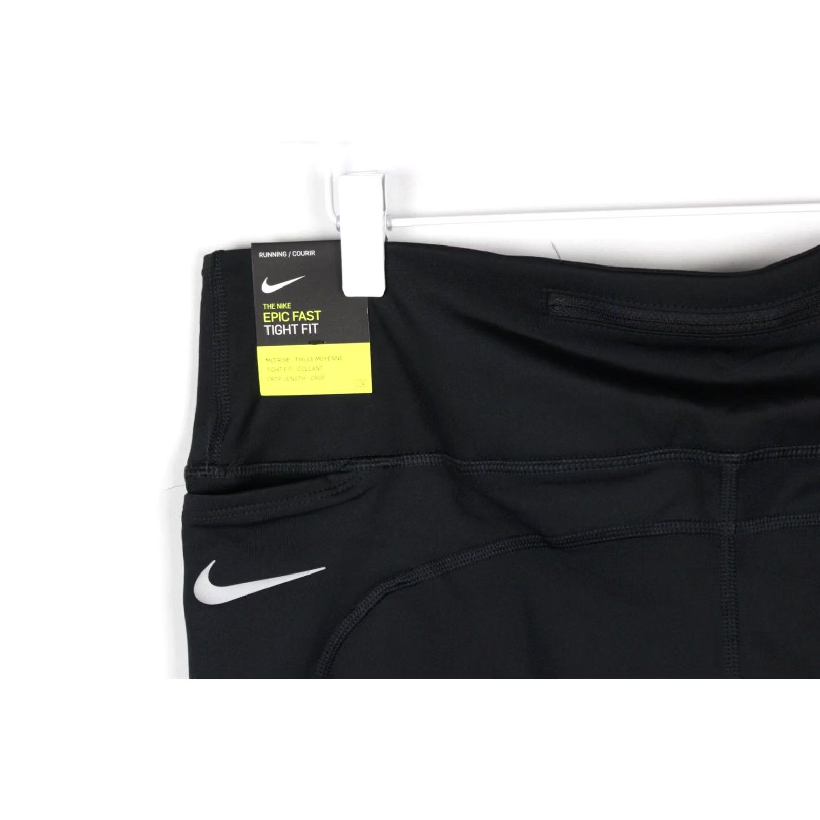 Nike Nike Fast Women's Mid Rise Crop Running Legging XL Black CZ9238 010 Size 40" / US 18 - 3 Thumbnail