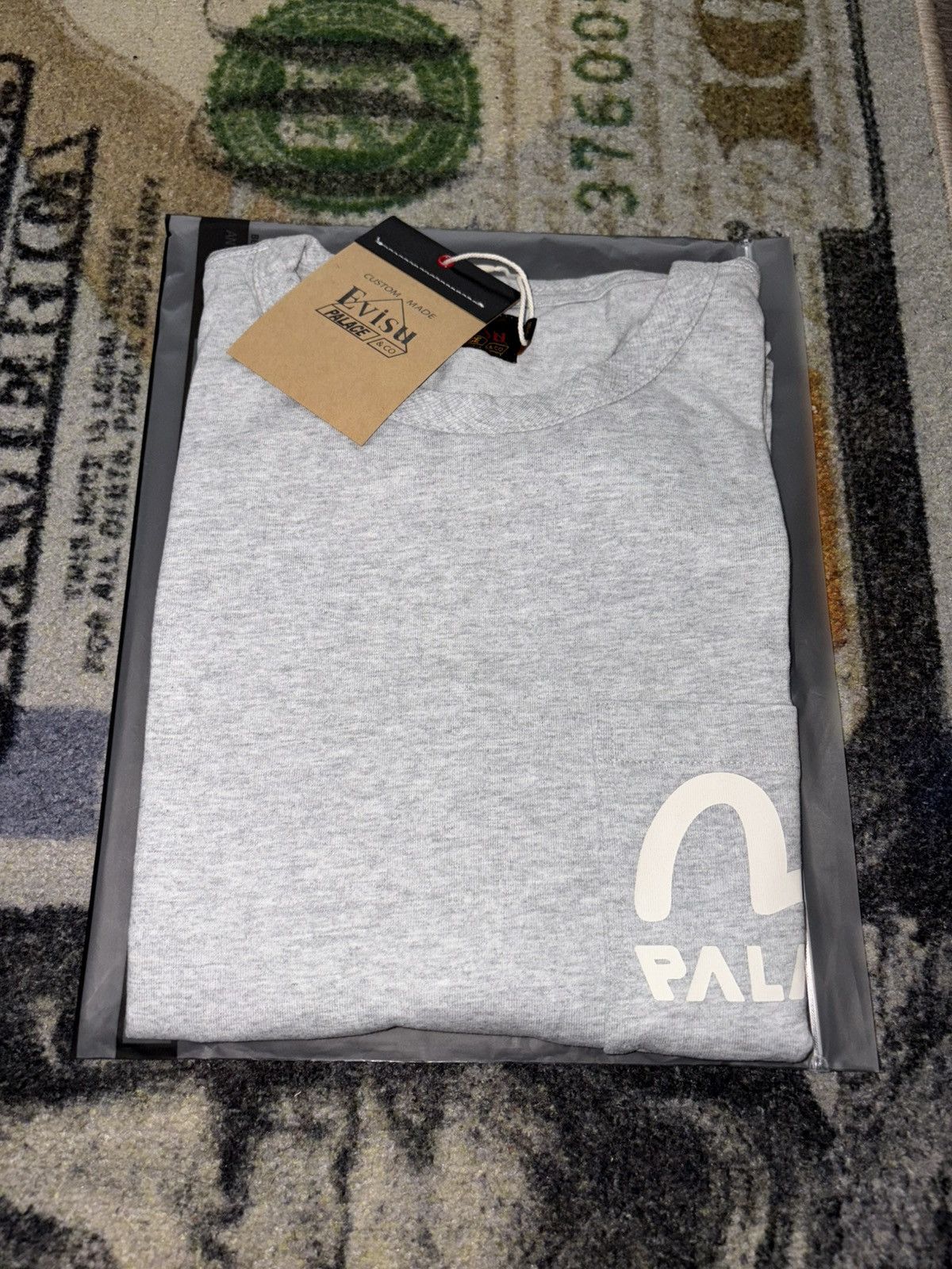 Evisu × Japanese Brand × Palace Palace Evisu Logo T-Shirt Grey