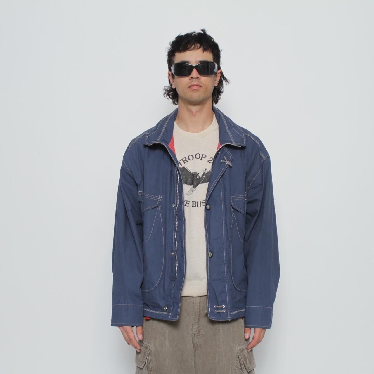 Vintage LIGHTWEIGHT BLUE TECHNICAL ZIP UP JACKET BY YACHT CO LTD. Size US XL / EU 56 / 4 - 3 Thumbnail
