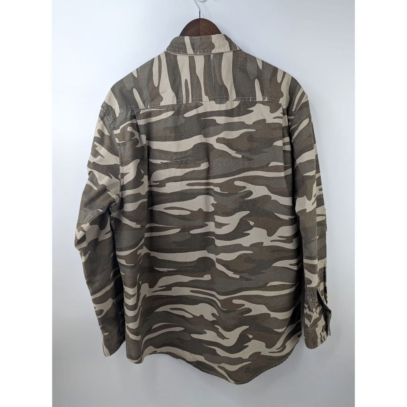 Vintage Cabela's Shirt Men's L Camouflage Button Long Sleeve Utility Field Hunting Military Brown Cotton Canvas Shirt (M) Mens Size US L / EU 52-54 / 3 - 4 Thumbnail