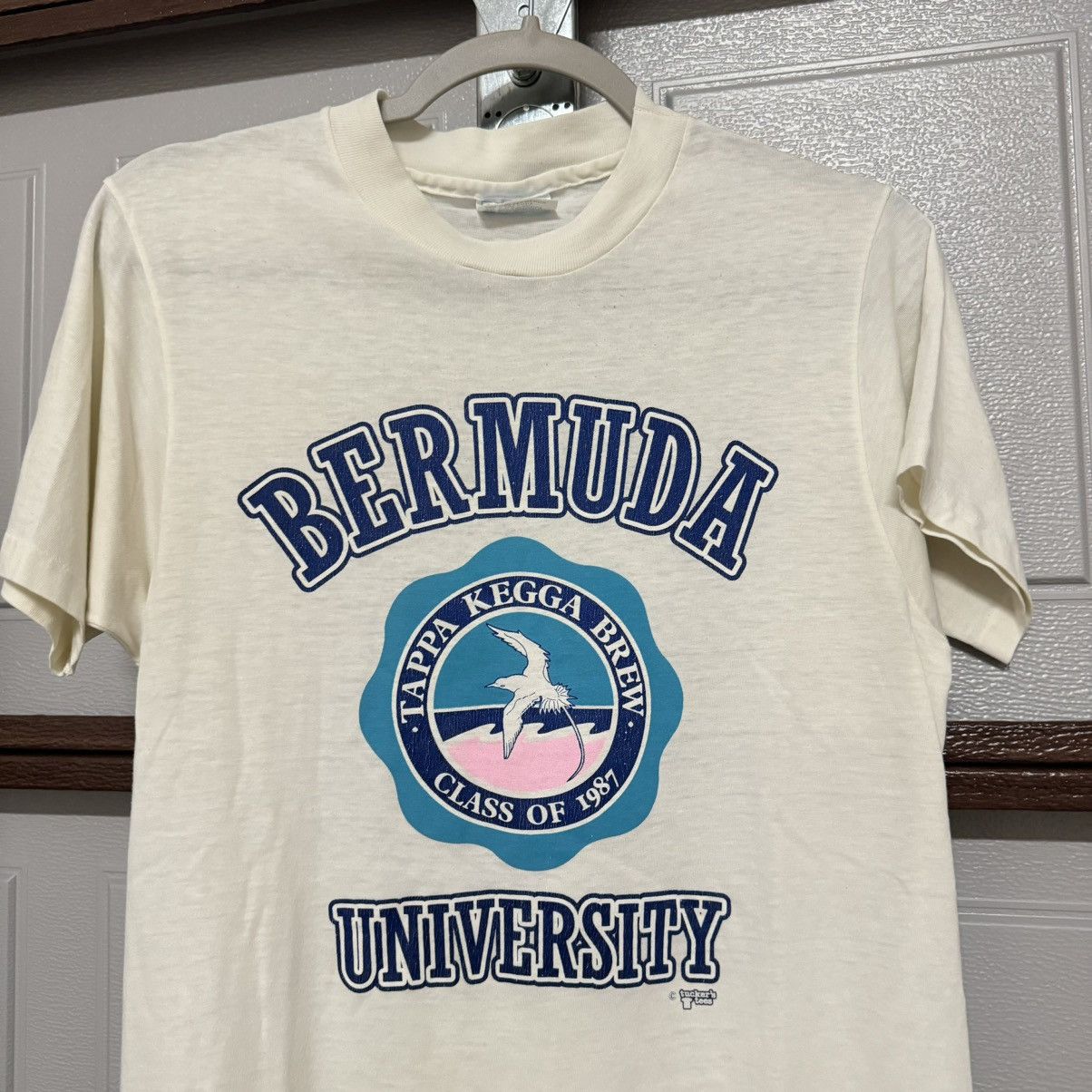 Hanes × Vintage vintage 70s 80s Thin Bremuda College Single Stitch Tee M Size US M / EU 48-50 / 2 - 2 Thumbnail