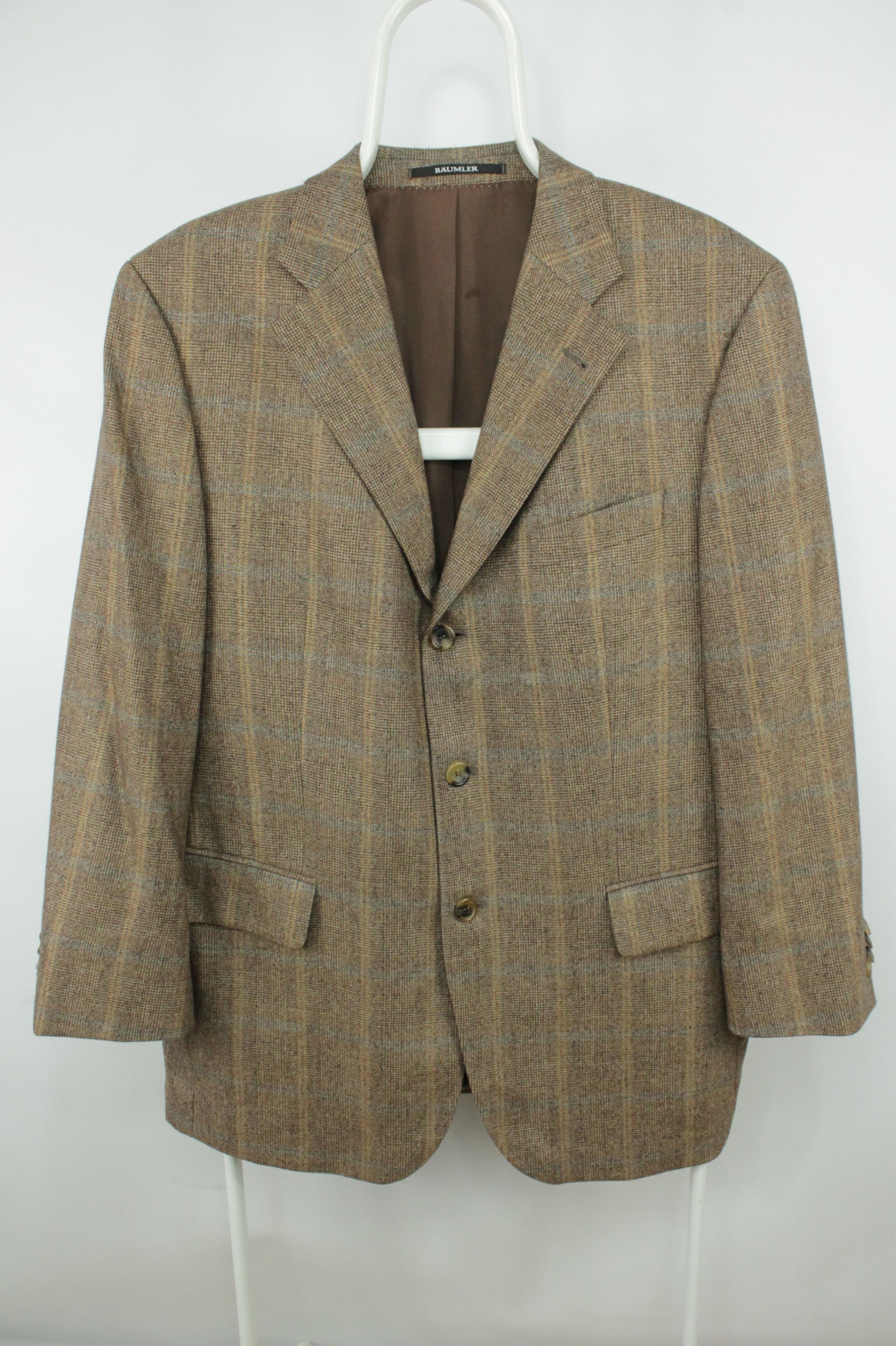 Baumler Baumler Pure Cashmere 3BTN Check Blazer Jacket Men's Size US L / EU 52-54 / 3 - 1 Thumbnail