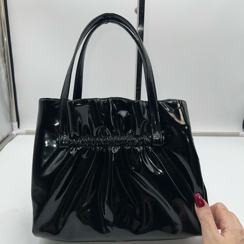 Other Koret Vintage Patent Leather Three Compartment Gold Tome Rosebud Snap Close Handbag Size ONE SIZE - 4 Thumbnail