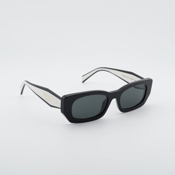 Prada Prada PRB05S 09Q08Z Sunglasses Black Rectangle Frame Size ONE SIZE - 6 Thumbnail