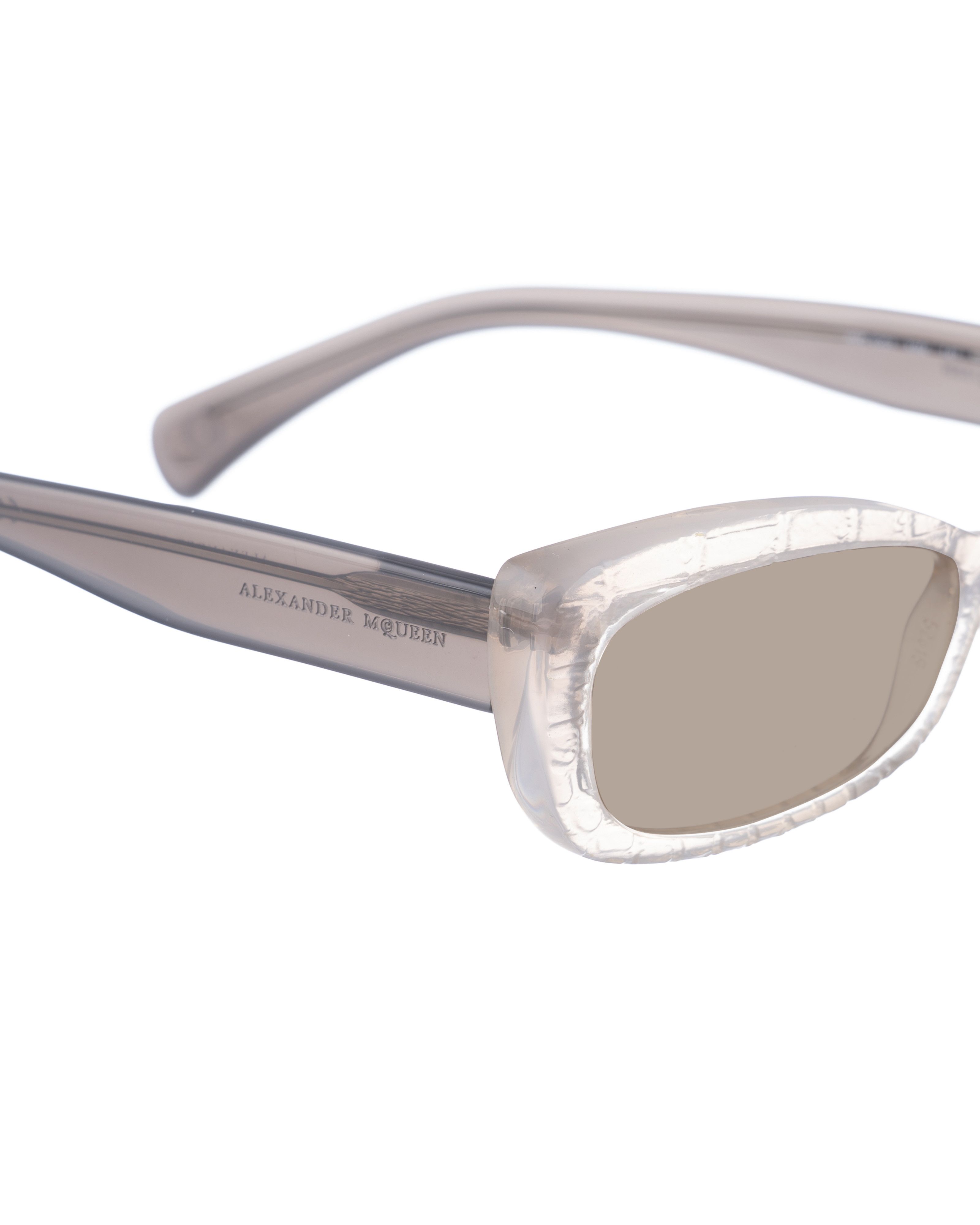 Alexander McQueen Alexander McQueen '90s Transparent Grey Cat Eye Sunglasses Size ONE SIZE - 3 Thumbnail