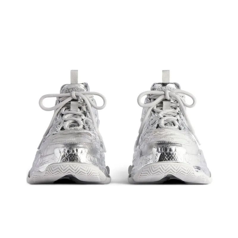 Balenciaga o1bcso1str1224 Triple S Sneakers in Silver Size US 8 / IT 38 - 4 Thumbnail