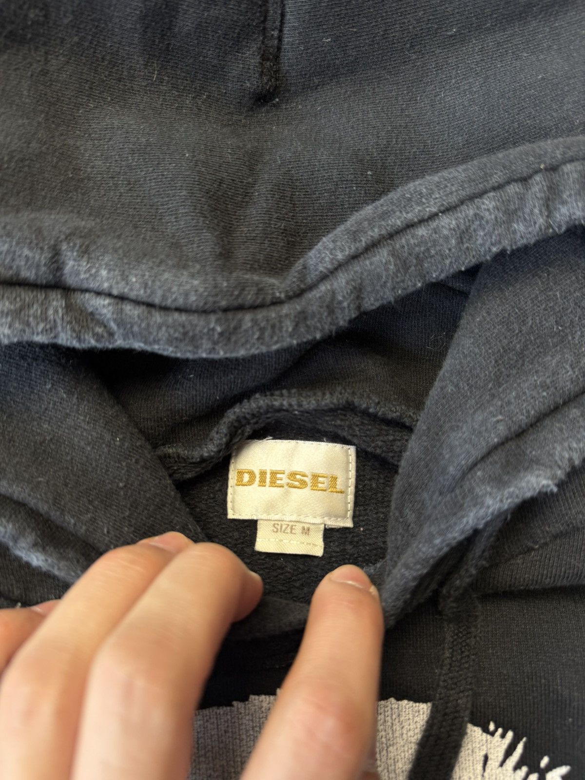 Diesel Vintage Diesel Distressed Faded Hoodie Y2K Dig Logo Size US M / EU 48-50 / 2 - 14 Thumbnail