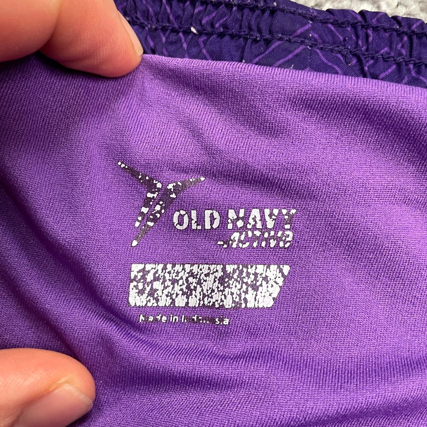 Old Navy VINTAGE Old Navy Active Shorts Womens Large Purple Elastic Drawstring Gym Athletic 32x3 Size 36" / US 14 / IT 50 - 5 Thumbnail