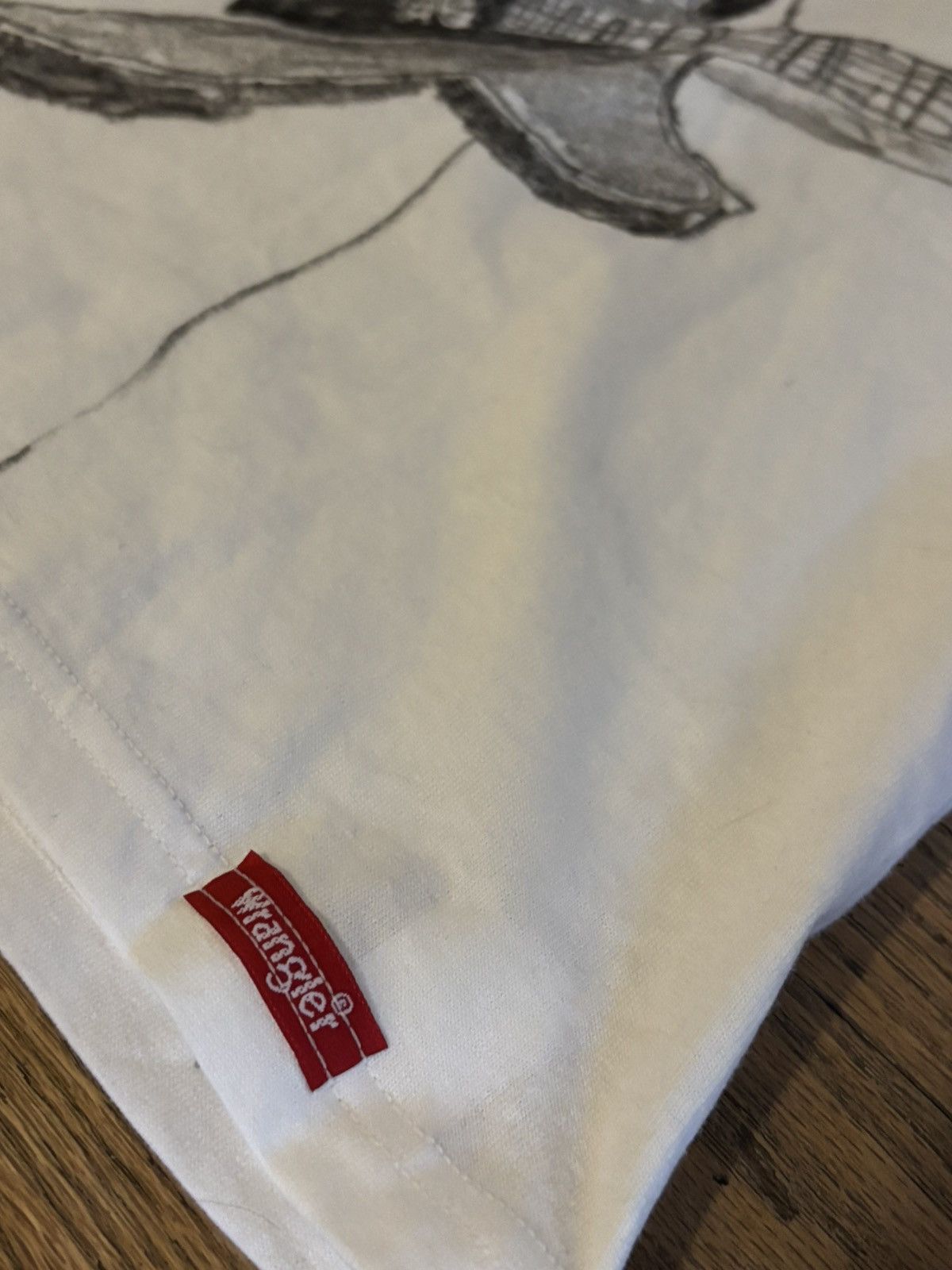 Band Tees × Wrangler One of a kind hand drawn frank zappa Wrangler tee. XL. Size US XL / EU 56 / 4 - 3 Thumbnail