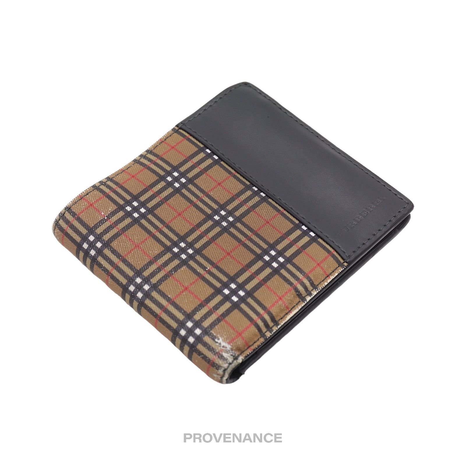 Burberry 🔴 Burberry Bifold Wallet - Micro Nova Check Grey Leather Size ONE SIZE - 3 Thumbnail