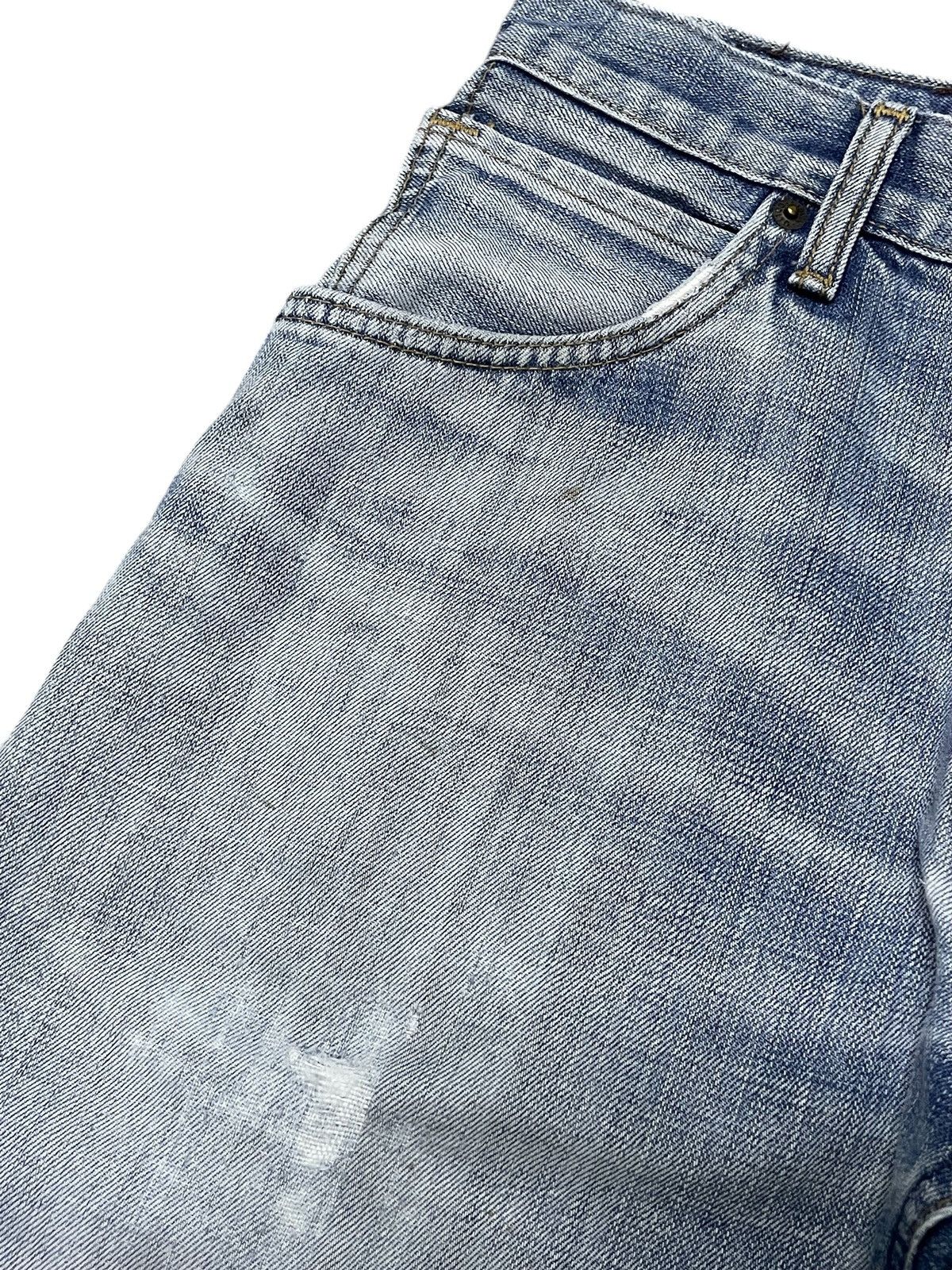 Edwin × Vintage Edwin XV Light Wash Distressed Straight Jeans Size US 30 / EU 46 - 11 Thumbnail