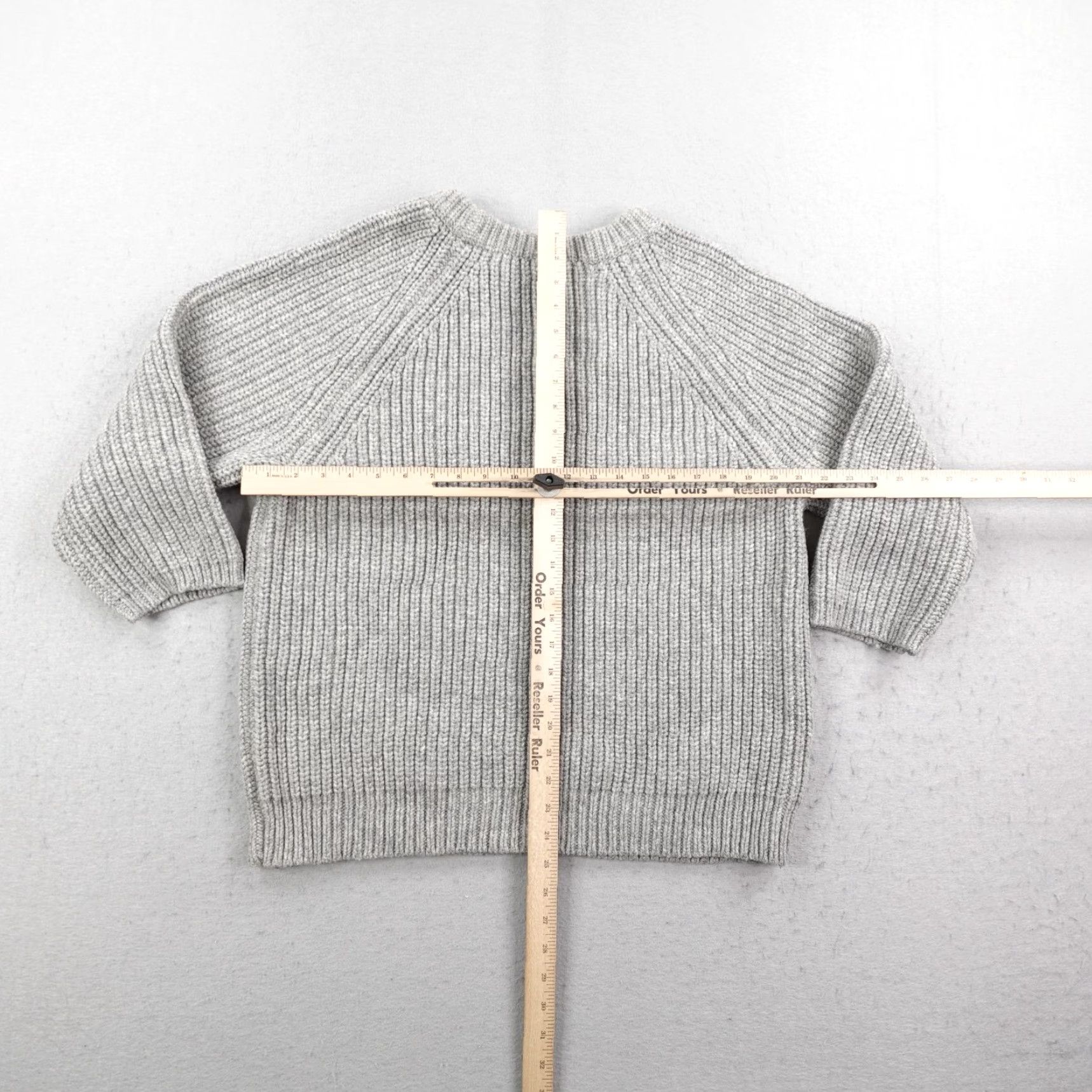 J.Crew VINTAGE J.CREW Sweater Shirt Women Large Gray Lambswool Raglan Chunky Knit Pullover Crew Neck 100% Wool Warmth Outdoor Mens? Size L / US 10 / IT 46 - 5 Thumbnail
