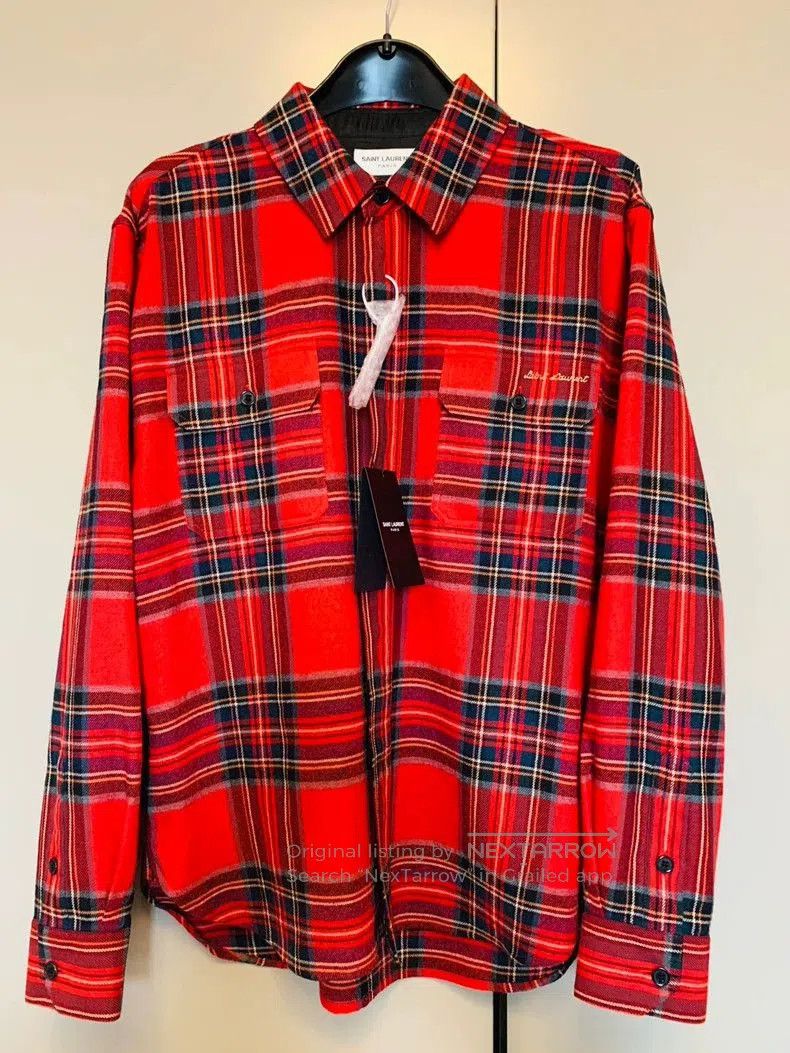 Saint Laurent Paris Saint Laurent Embroidered Flannel Shirt. Size US M / EU 48-50 / 2 - 6 Thumbnail